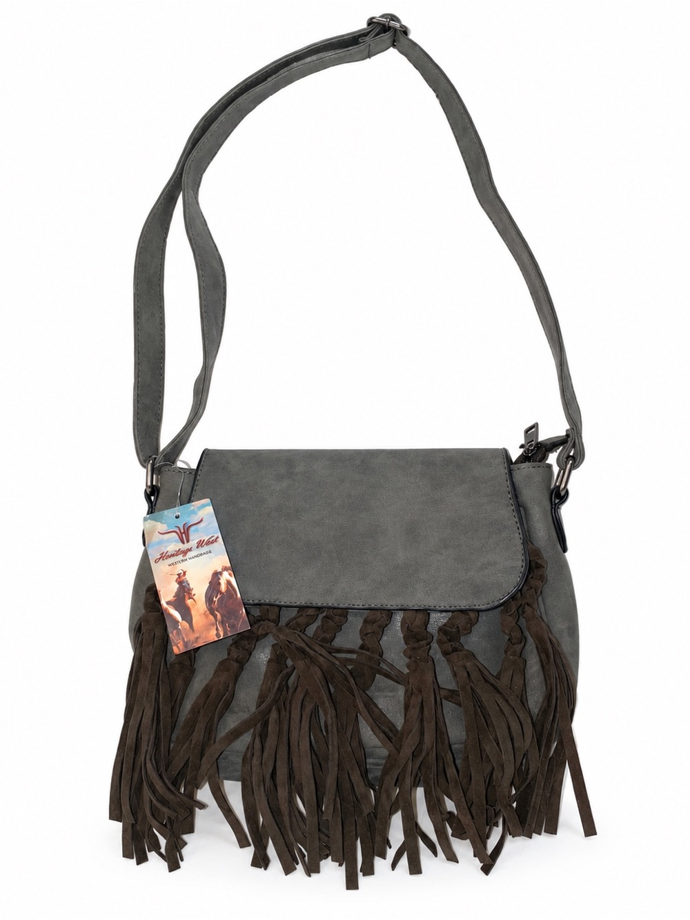 Heritage West Western Fringe Crossbody Bag Olive NWT Boho Cowboy Purse Western